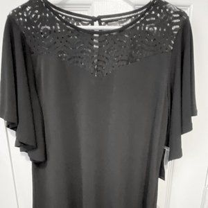 NWT Ladies Worthington Black Lacy Top Size L